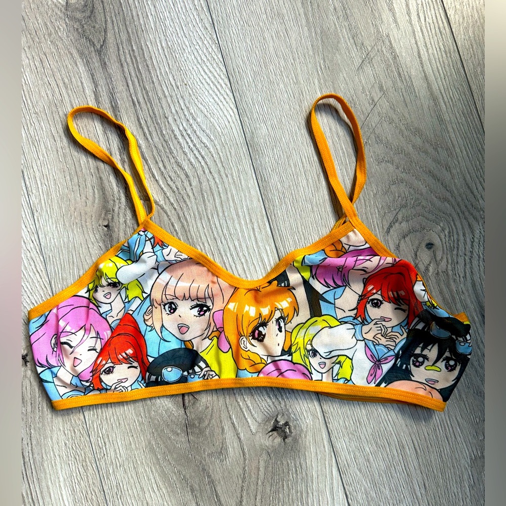 Cute anime bralette mesh size M